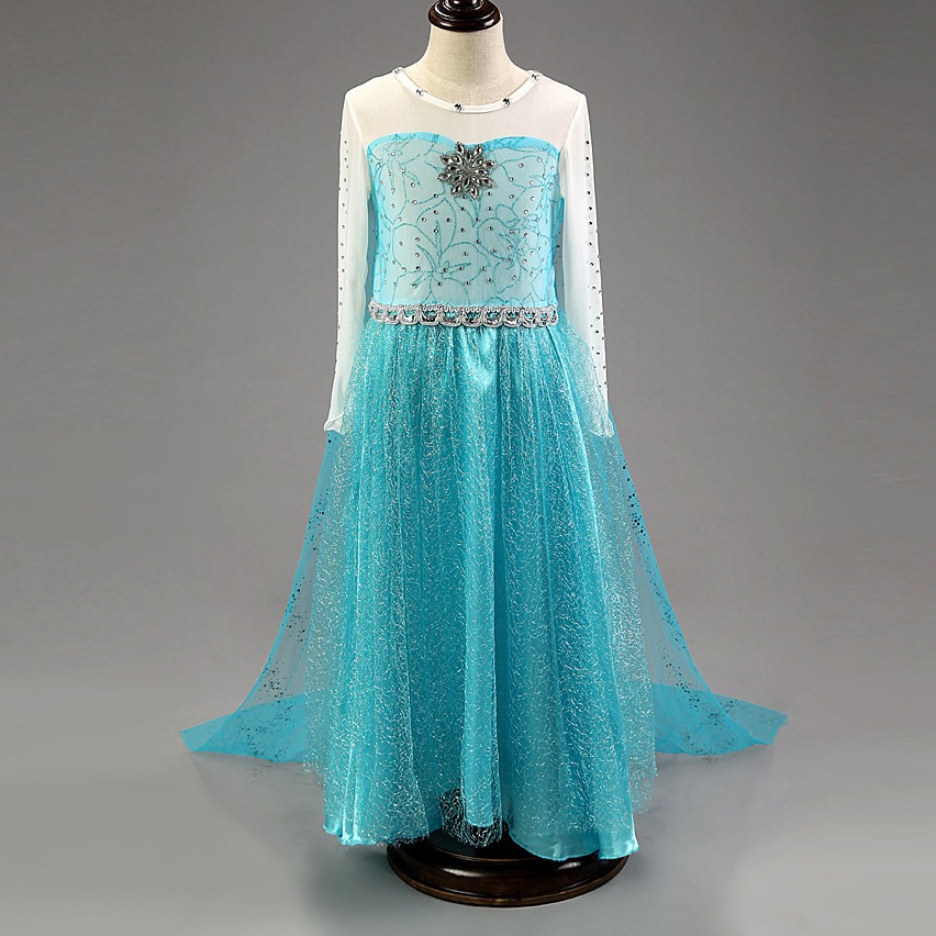 冰雪奇緣公主裙艾莎elsa女王禮服兒童連衣裙Frozen愛莎女童公主裙-細節圖6