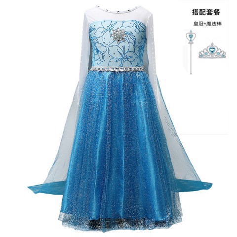 冰雪奇緣公主裙艾莎elsa女王禮服兒童連衣裙Frozen愛莎女童公主裙-細節圖10