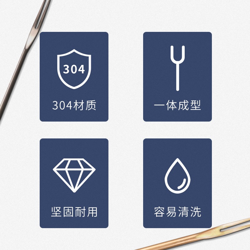 不銹鋼水果叉家用歐式奢華下午茶網紅ins專用叉子水果蛋糕叉子-細節圖3