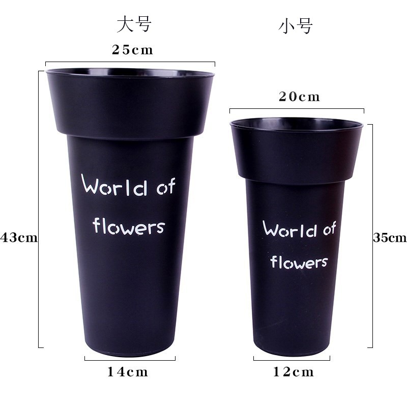 黑色加厚方形鮮花花桶塑料養花桶家用插花桶花店專用鮮花桶醒花桶-細節圖3