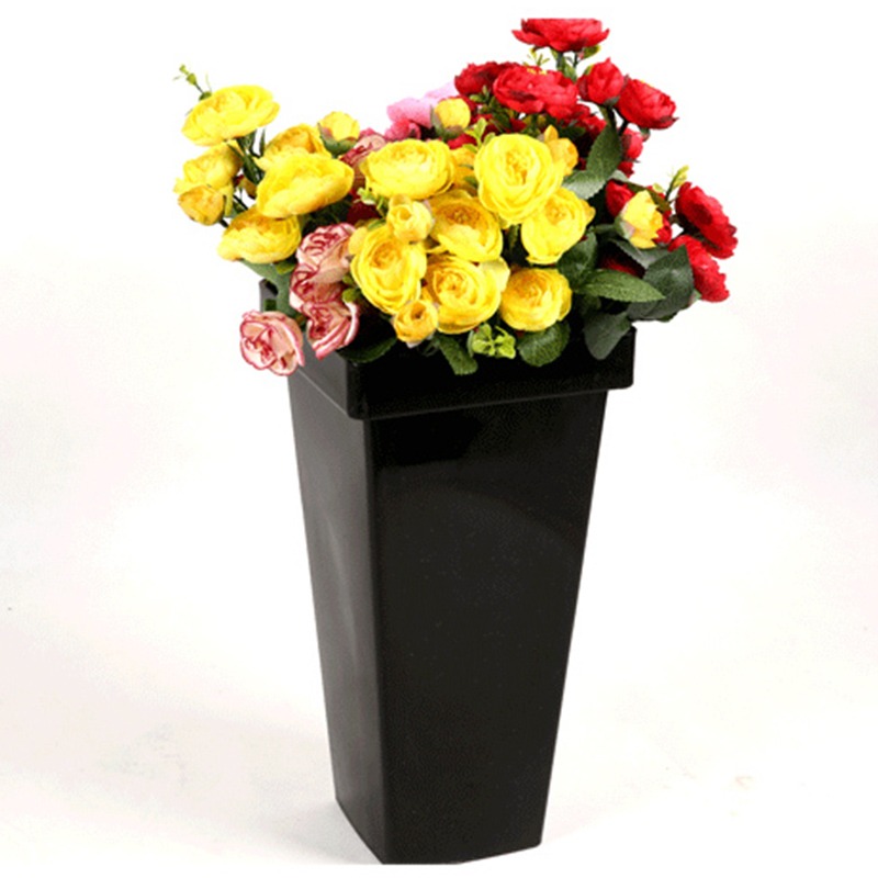 黑色加厚方形鮮花花桶塑料養花桶家用插花桶花店專用鮮花桶醒花桶-細節圖5