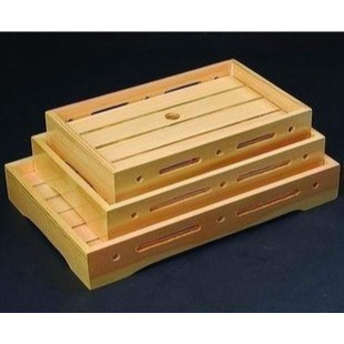 促銷壽司盒三文魚刺身拼盤冰盤白木長方壽司盒日式料理魚生冰板盒-細節圖6