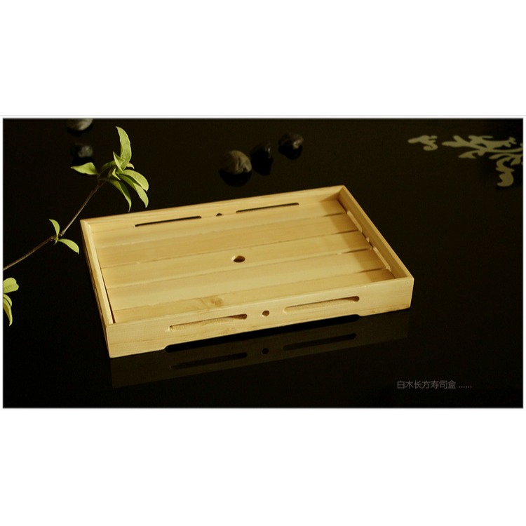 促銷壽司盒三文魚刺身拼盤冰盤白木長方壽司盒日式料理魚生冰板盒-細節圖7