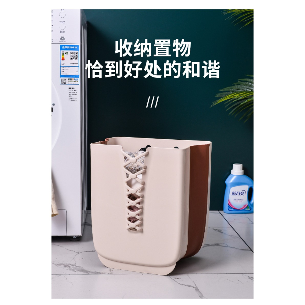 超大號壁掛折疊臟衣籃塑料長方形收納筐浴室無痕懸掛式整理籃-細節圖9