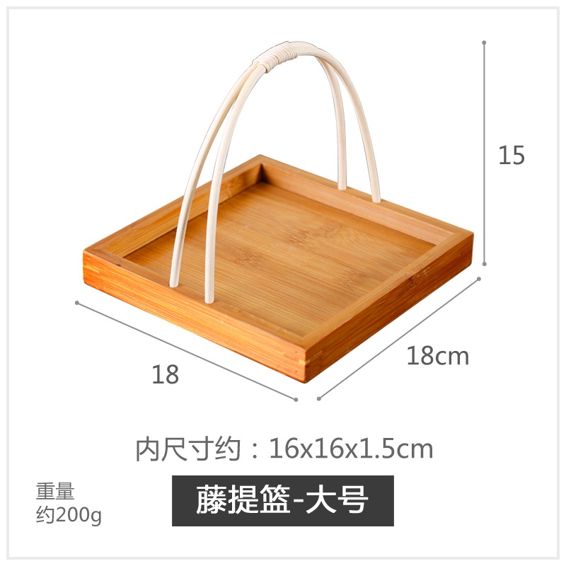 創意天婦羅盛器手提竹託盤藤心壽司籃油炸小喫籃餅筐點心筐薯條-細節圖7