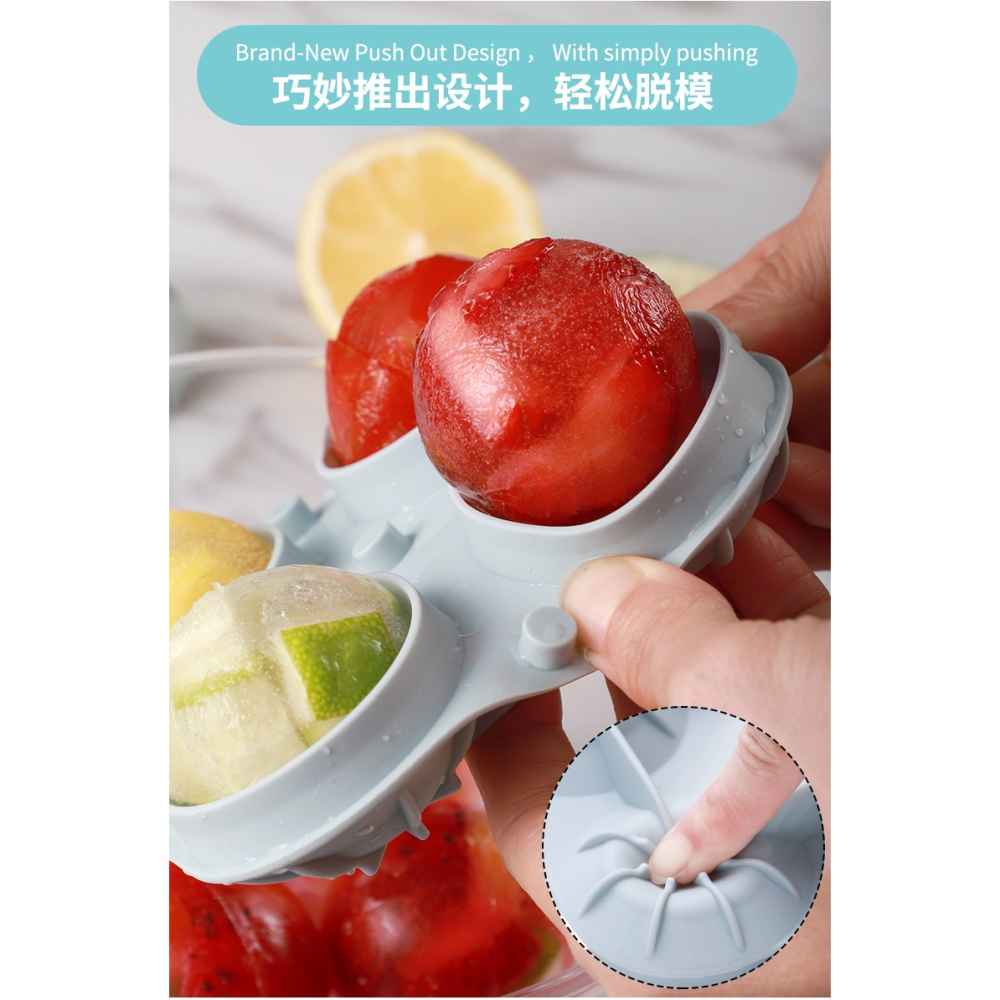 冰球模具威士忌洋酒硅膠凍冰塊圓形冰格製作器商用大號冷飲製冰盒-細節圖8