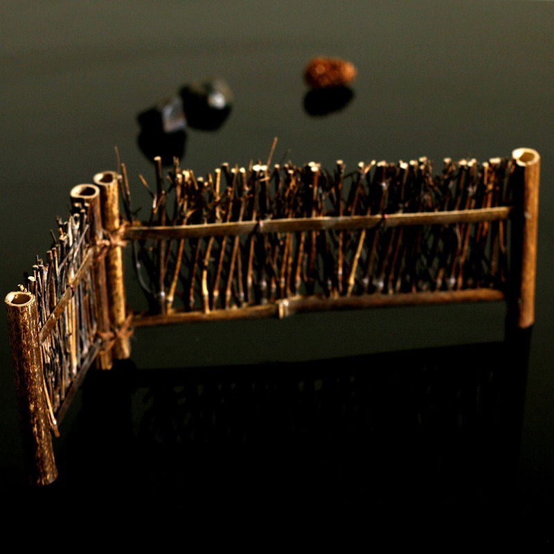 不對稱竹籬笆壽司刺身盤裝飾小型竹籬笆竹編純手工日式料理裝飾-細節圖2