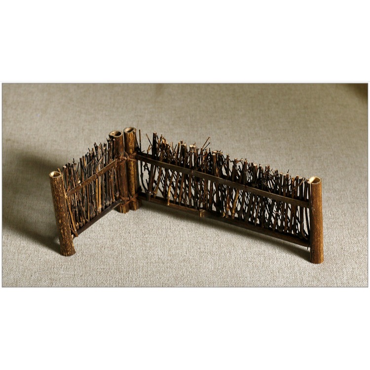 不對稱竹籬笆壽司刺身盤裝飾小型竹籬笆竹編純手工日式料理裝飾-細節圖6