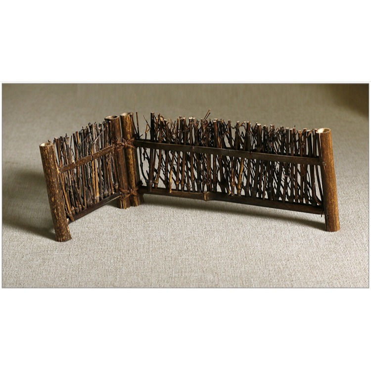 不對稱竹籬笆壽司刺身盤裝飾小型竹籬笆竹編純手工日式料理裝飾-細節圖7