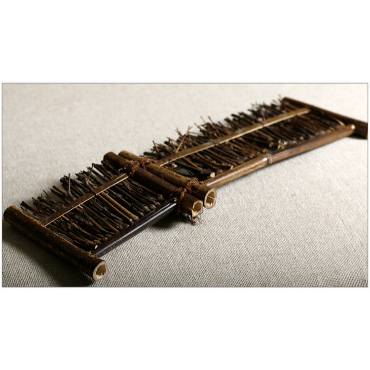 不對稱竹籬笆壽司刺身盤裝飾小型竹籬笆竹編純手工日式料理裝飾-細節圖10