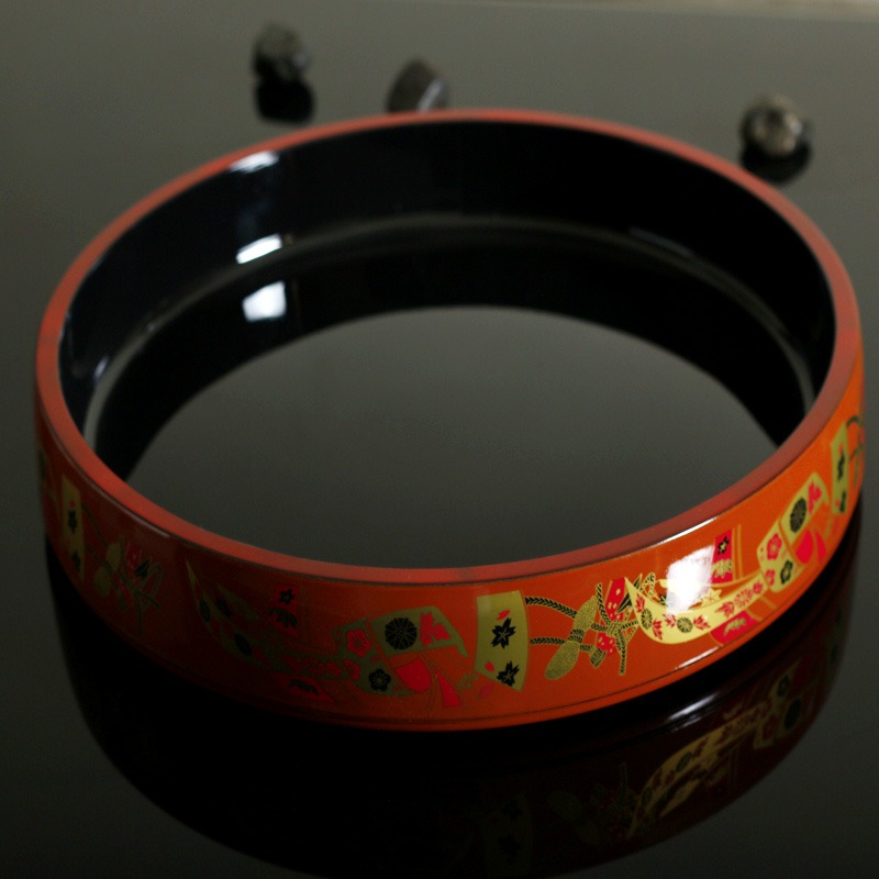 喜慶紅色壽司盆刺身壽司盤壽司盛臺日韓料理刺身盛器壽司罐壽司桶-細節圖2