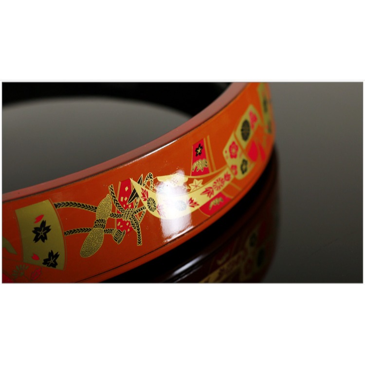 喜慶紅色壽司盆刺身壽司盤壽司盛臺日韓料理刺身盛器壽司罐壽司桶-細節圖8