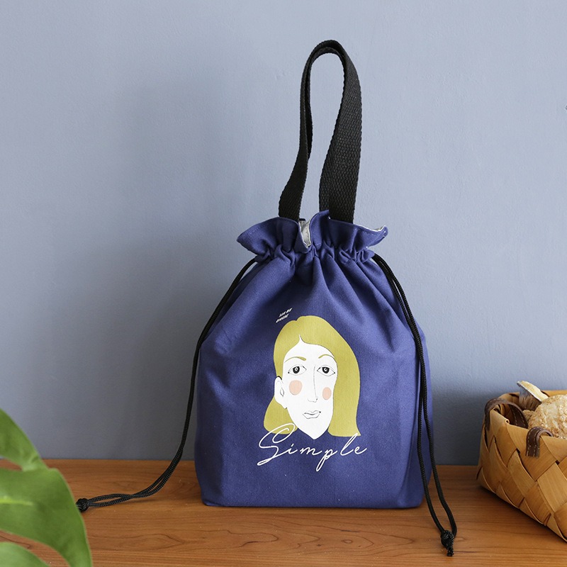 創意飯盒袋便當保溫包加厚加大手拎帆布便當午餐包細棉超大野餐包-細節圖2