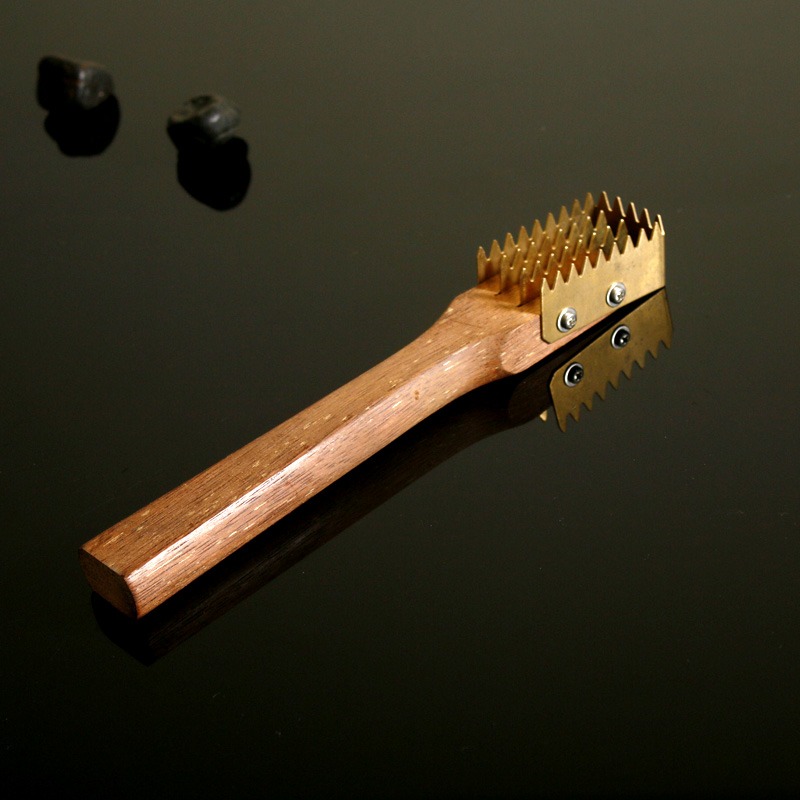 刷魚器銅頭刮魚刷鱗器魚鱗刨刀去魚鱗加厚刨魚刷雞翅木柄-細節圖2