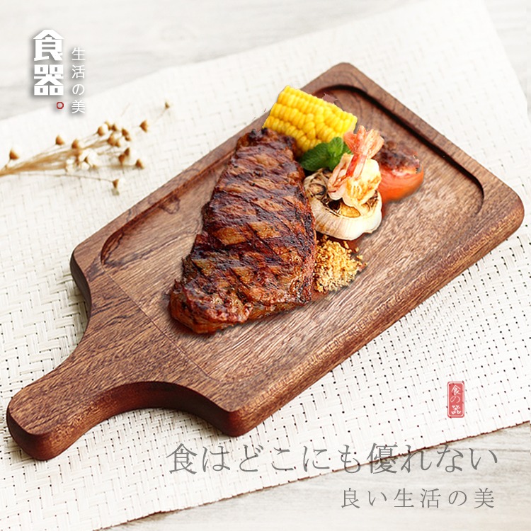 沙比利長方形批薩木盤麪包板牛排託板比薩餅託盤橡木披薩板Pizz板-細節圖2
