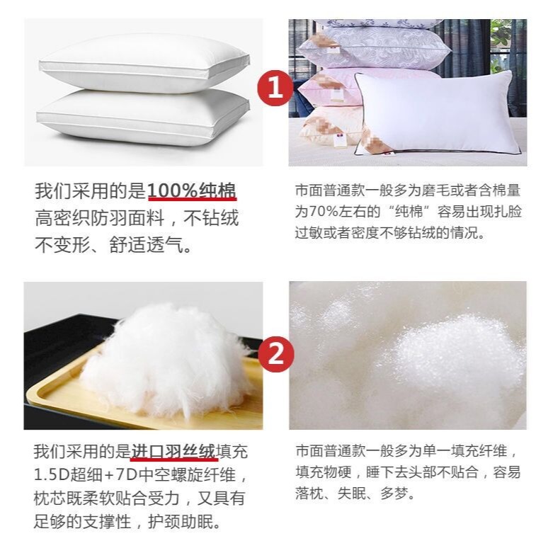 全棉枕頭枕芯護頸椎助睡眠單人男一對家用宿舍酒店整頭睡覺專用2-細節圖9