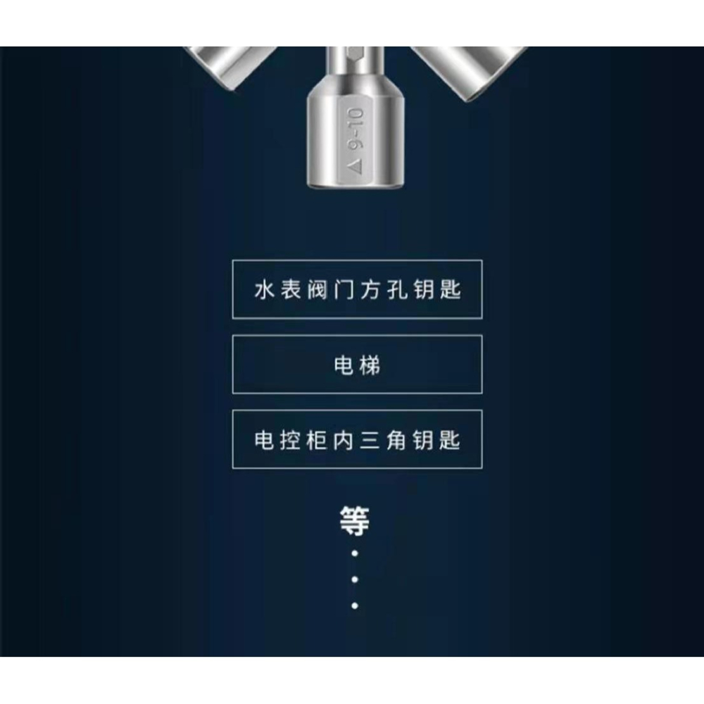 十合一三角方孔鑰匙扳手水錶閥門火車地鐵電櫃電梯多功能鎖具工具-細節圖8