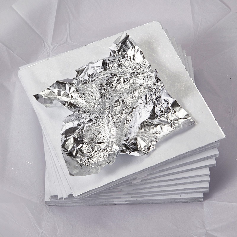 金線牌銀箔紙抓皺銀箔家庭裝修貼頂銀箔紙14×14cm100張起售材料-細節圖3