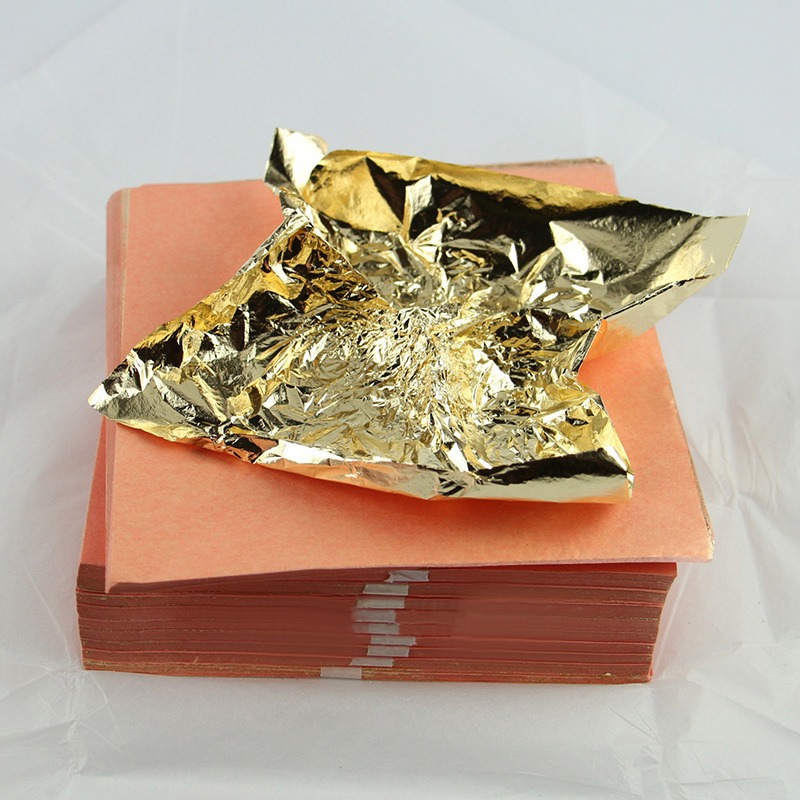金線牌金箔 裝修貼頂金鉑紙紅紙抓皺金箔紙14x14cm 100張起售-細節圖2