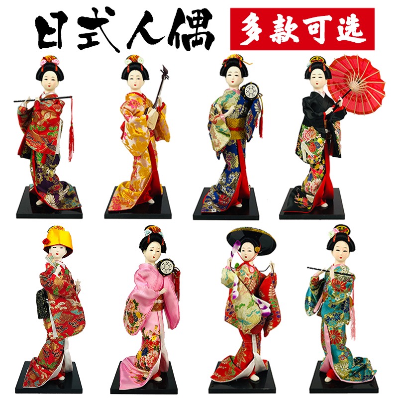 人偶日式藝妓和服娃娃日料餐廳居酒屋裝飾桌面擺件裝飾日本人形-細節圖3