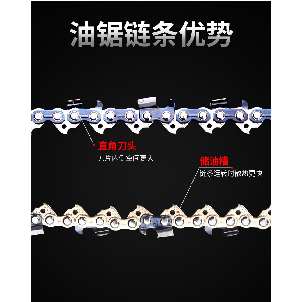 油鋸鏈條 德國進口硬質合金電鋸鏈條20/18/16/12寸汽油鋸鋸齒鏈條-細節圖7