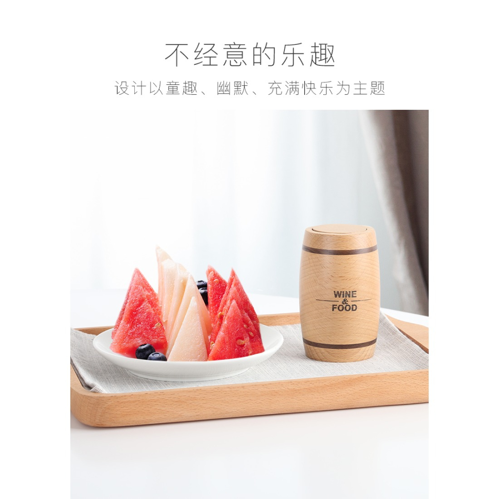 牙簽筒餐廳自動彈出家用北歐按壓式牙簽盒木質創意個性牙簽桶可愛-細節圖7