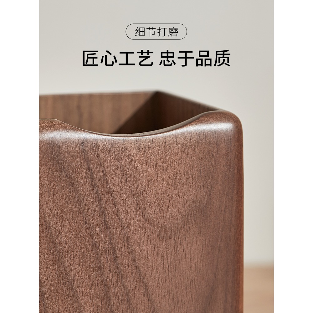 實木化妝刷桶眼影刷收納筒輕奢刷子收納桶桌面化妝品口紅收納盒小-細節圖5