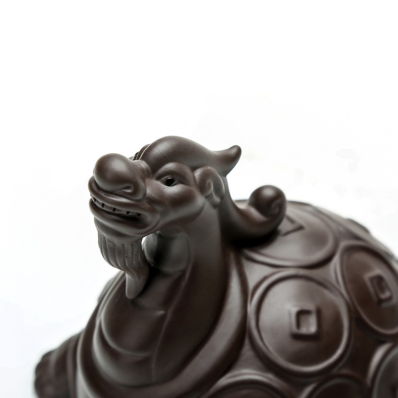 創意四大神獸紫砂金蟾龍龜招財茶寵擺件茶盤裝飾擺件可養茶藝茶玩-細節圖4
