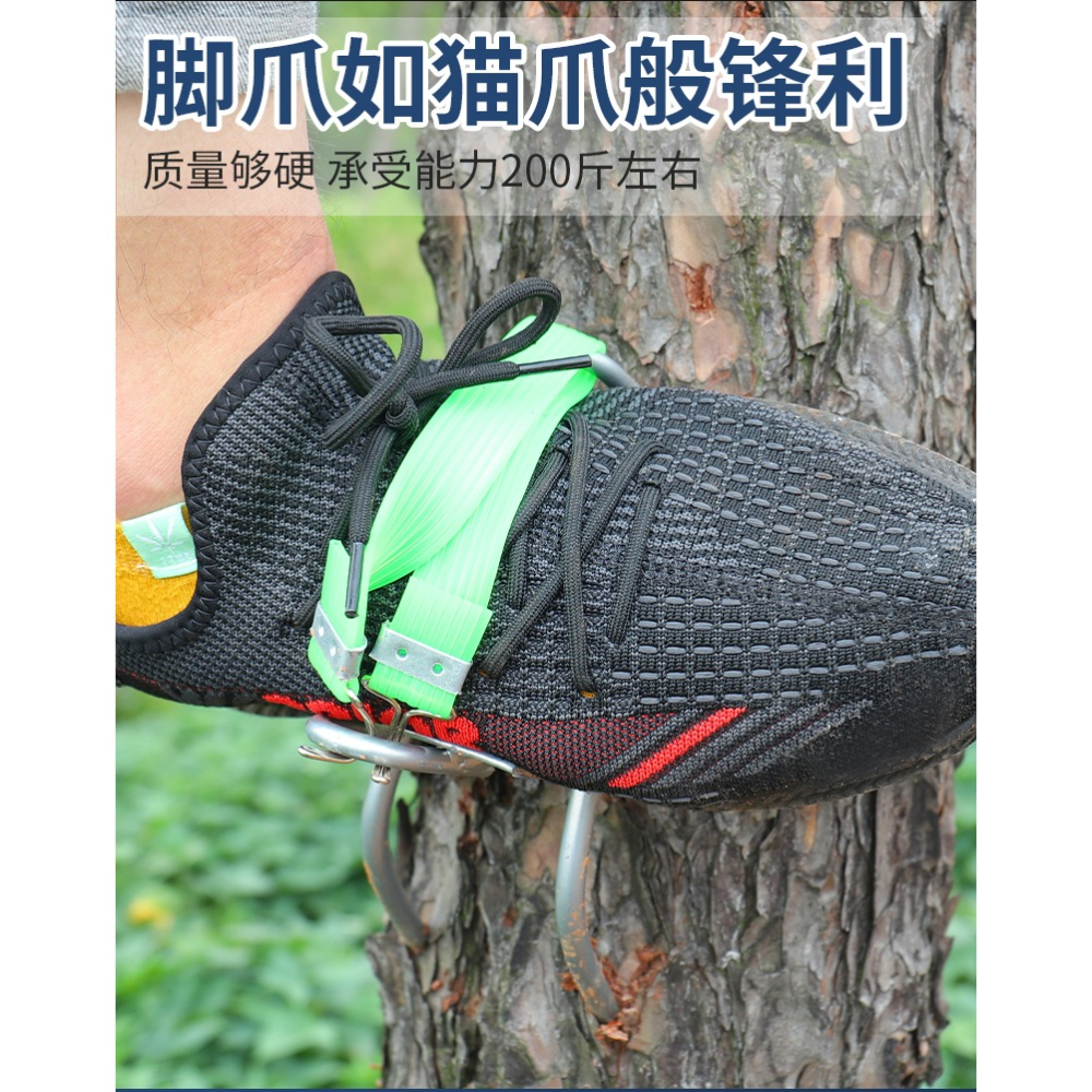 爬樹神器鋼爪腳扎子上樹專用工具防滑翻不銹鋼貓爪五爪鞋釦鞋大拐-細節圖9