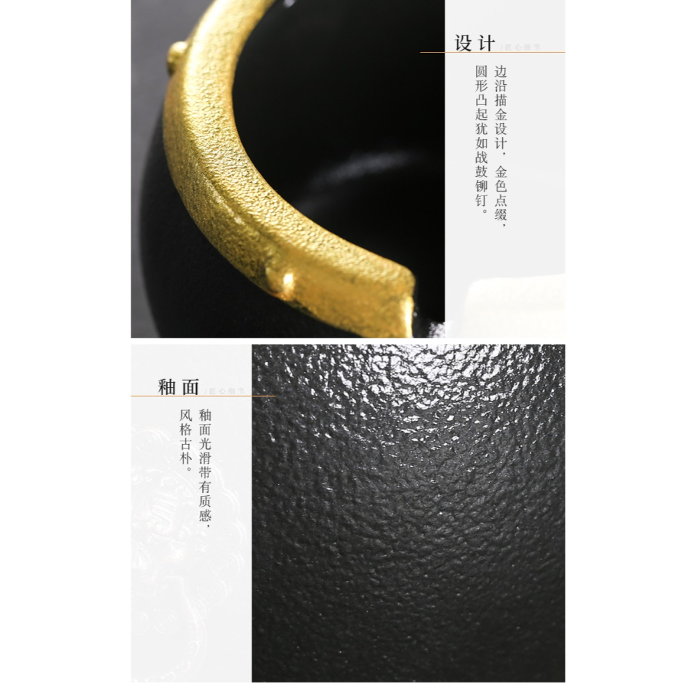 創意陶瓷新中式個性時尚潮流家用客廳茶幾酒吧餐廳大號防風煙灰缸-細節圖10