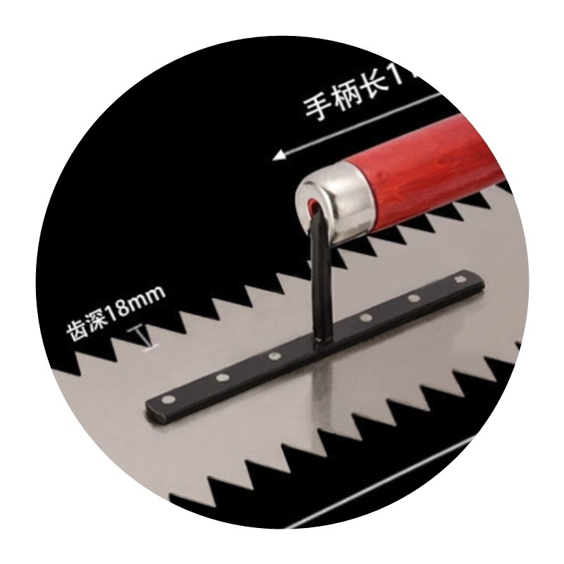 帶齒抹泥刀鋸齒泥抹子泥工瓦工具鐵板抹泥板泥灰板抹灰板鏟刀灰匙-細節圖5