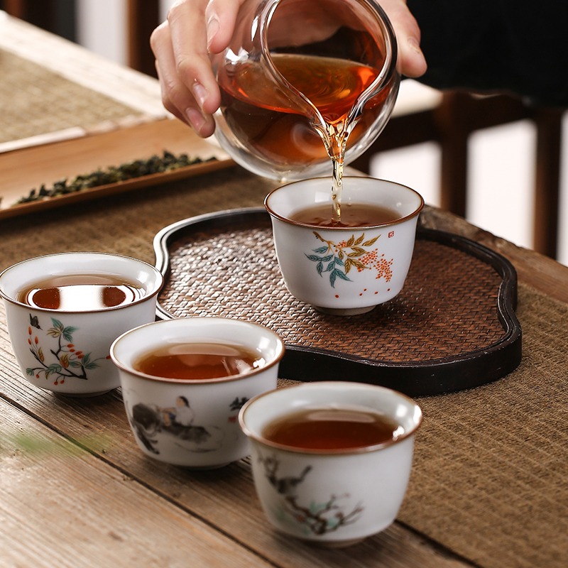 汝窯主人杯手工手繪家用單個大號品茗杯可養開片辦公個人專用茶杯-細節圖2