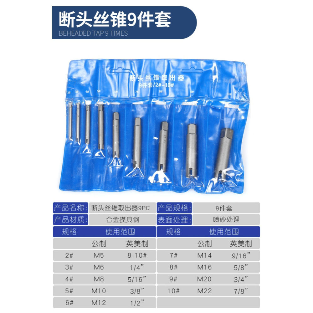 斷頭絲錐取出器高強度萬能取斷絲攻取絲器手動專用反牙絲退絲錐器-細節圖10