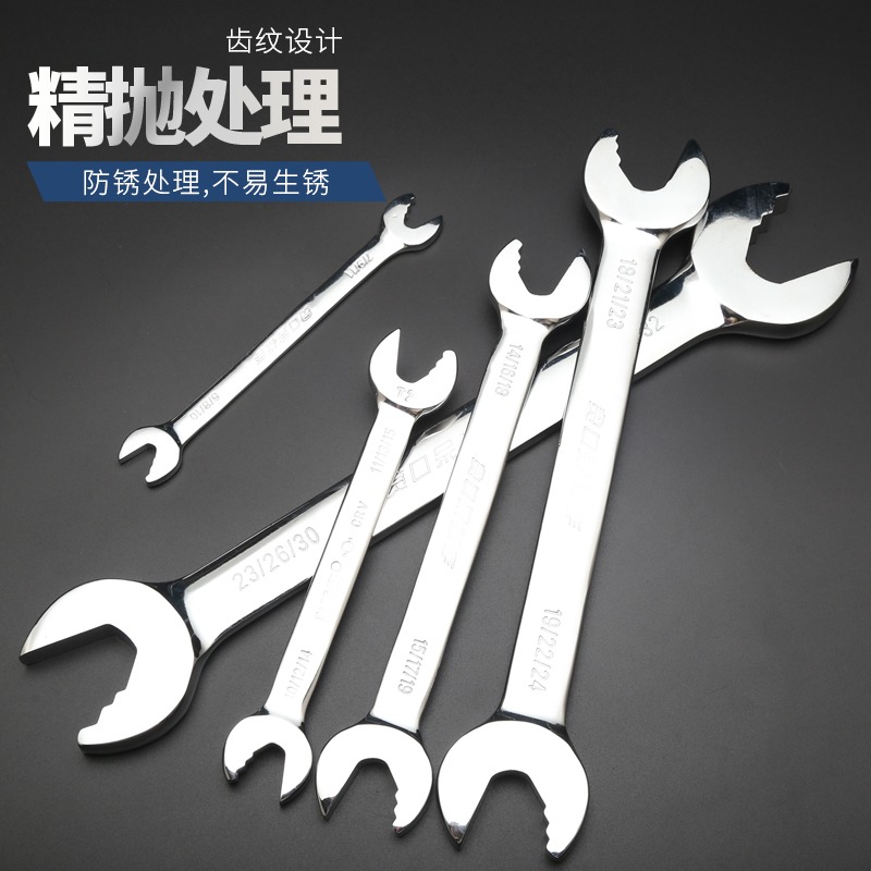 自緊王貪嘴呆扳手開口雙頭扳手扳頭搬手梅花萬用棘輪簡易快速扳子-細節圖2