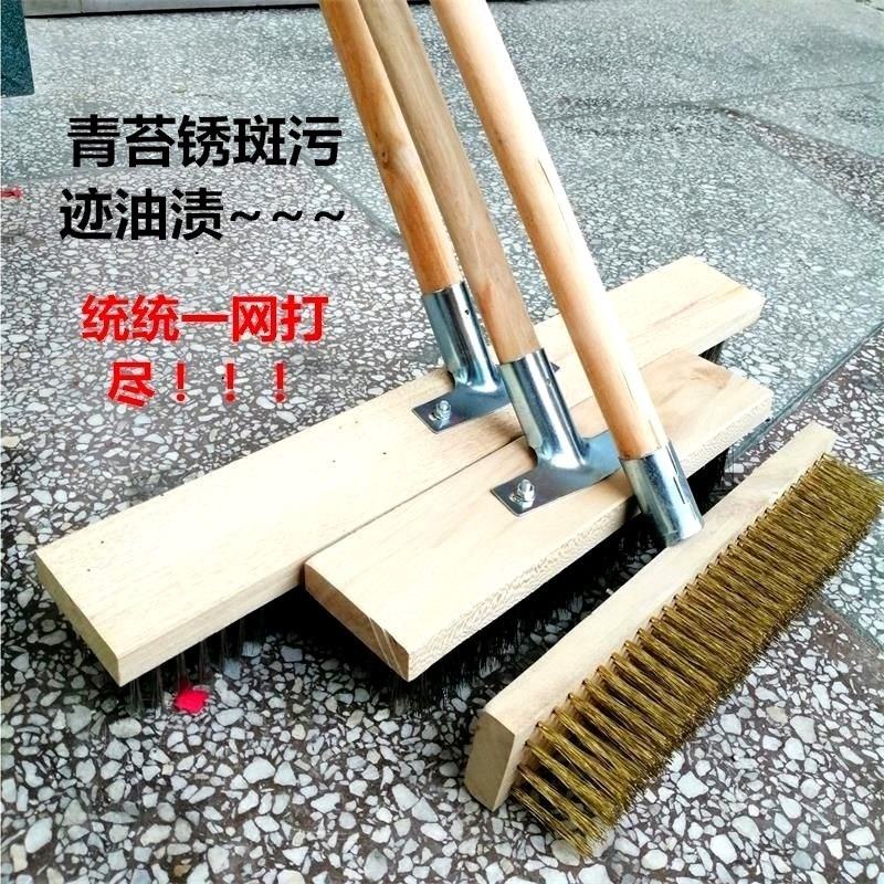 長柄不銹鋼絲刷子清理手柄清洗鐵銹衛生間刀刷工業加長家用清潔球-細節圖2