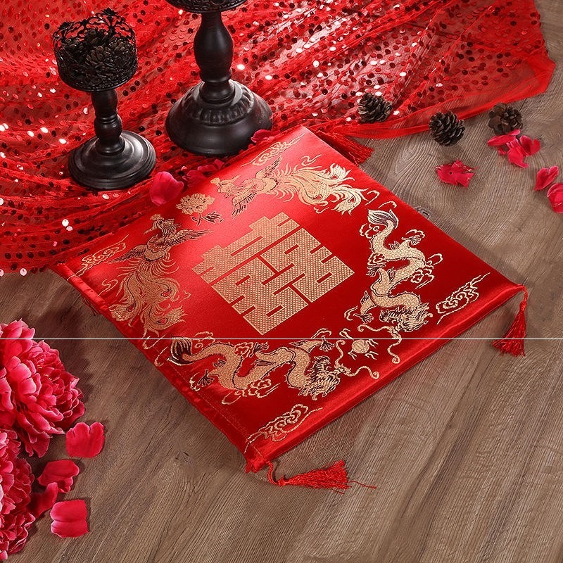 。家紡椅墊中式古典敬茶墊 跪拜墊 方墊中國風喜慶坐墊飄窗墊-細節圖2