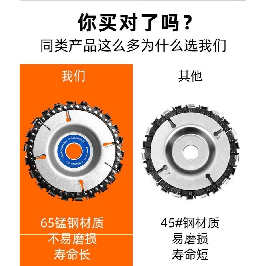 。多功能角磨機鏈條鋸片木工用切割片4寸開槽打磨雕刻通用電鏈鋸-細節圖7