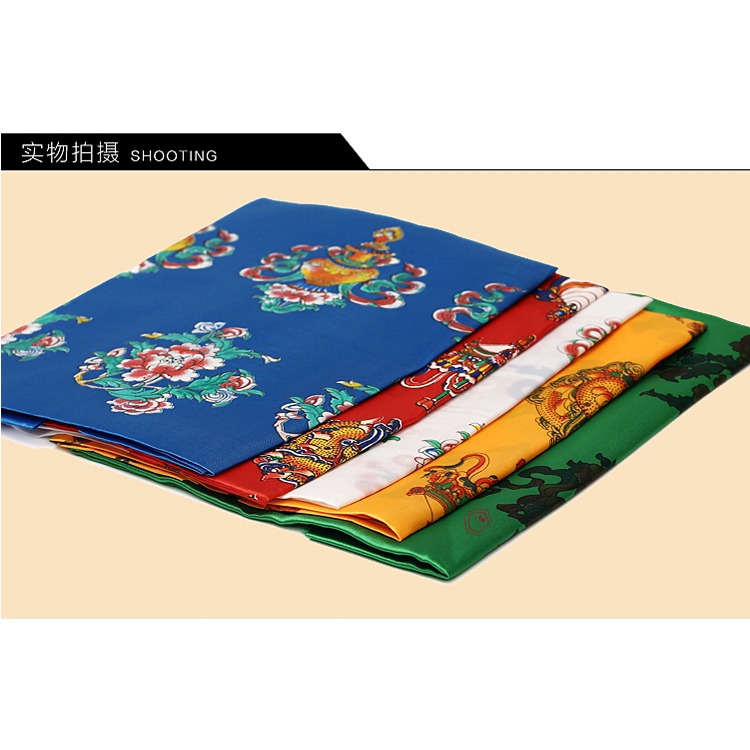 五色六款八吉祥哈達藏族飾品加長吉祥印花批量發長2.4米寬43cm-細節圖7