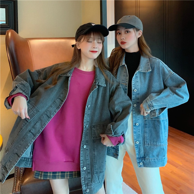 牛仔外套女裝寬松韓版春秋季冬百搭新款炸街休閑上衣服ins潮-細節圖2