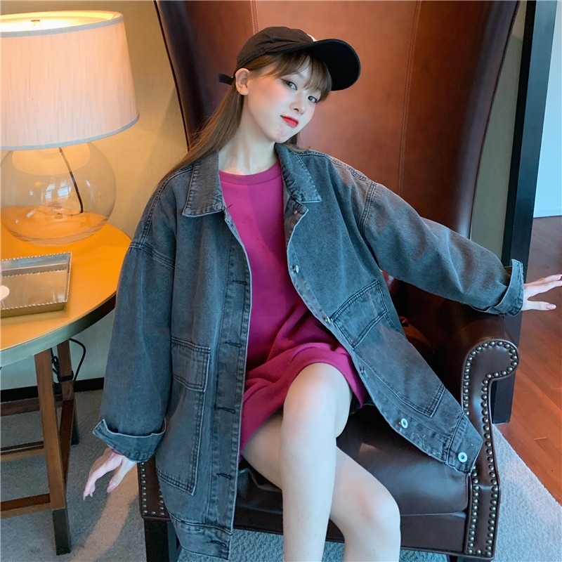 牛仔外套女裝寬松韓版春秋季冬百搭新款炸街休閑上衣服ins潮-細節圖4