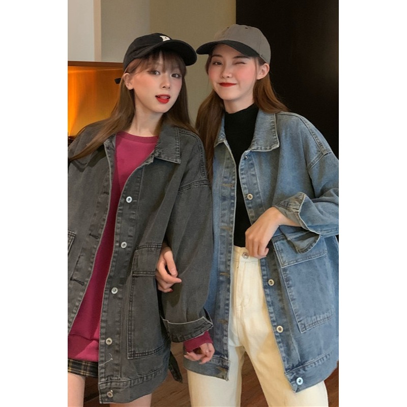 牛仔外套女裝寬松韓版春秋季冬百搭新款炸街休閑上衣服ins潮-細節圖6