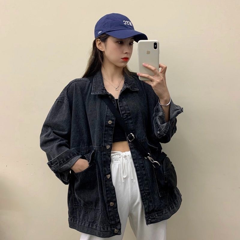 牛仔外套女年新款春秋季韓版寬松休閑夾克百搭長袖上衣ins潮-細節圖4