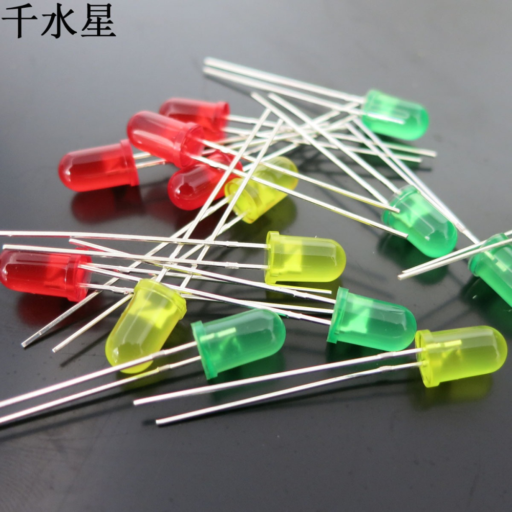 5mm彩發彩LED元件發光二極管 DIY紅綠黃信號燈 科學實驗模型彩燈-細節圖6