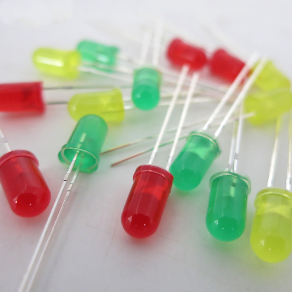 5mm彩發彩LED元件發光二極管 DIY紅綠黃信號燈 科學實驗模型彩燈-細節圖7