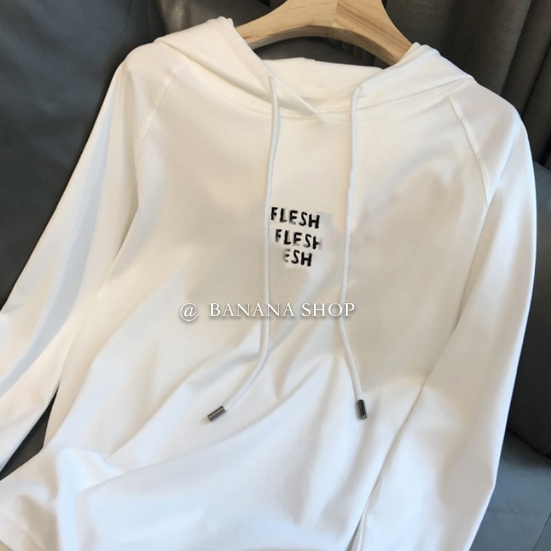 香蕉芭那那 太舒服~軟糯舒適~字母印花長袖寬松套頭連帽衛衣初秋-細節圖4