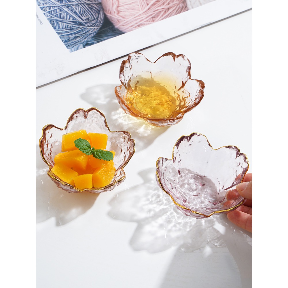 日式錘目紋粉色櫻花玻璃味碟醬料碟小碟子醋碟火鍋調料蘸料碟子-細節圖2