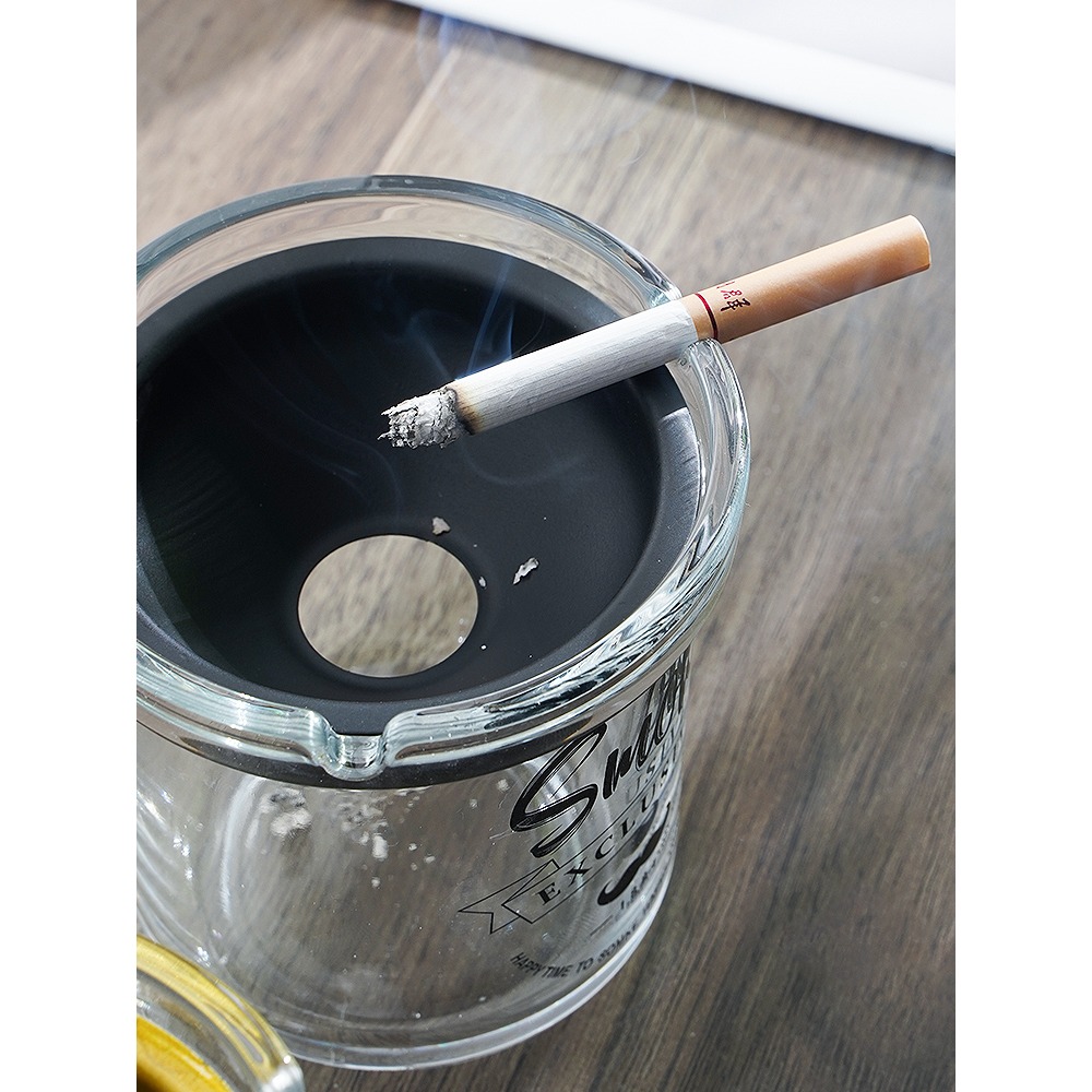 漏斗煙灰缸創意不銹鋼家用帶蓋潮流煙缸個性客廳煙?ins風防飛灰-細節圖3