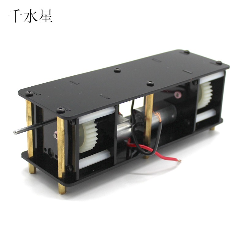 雙出軸坦克減速電機箱 DIY坦克模型車模零配件減速升級件 電機-細節圖2