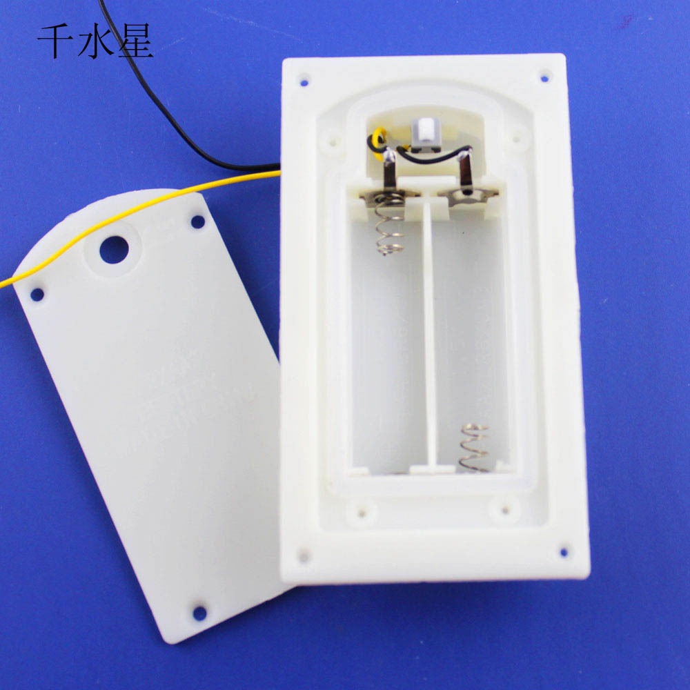 2節5號防水電池盒（白色）密封帶蓋帶開關水下兩節電池盒3v防水盒-細節圖4