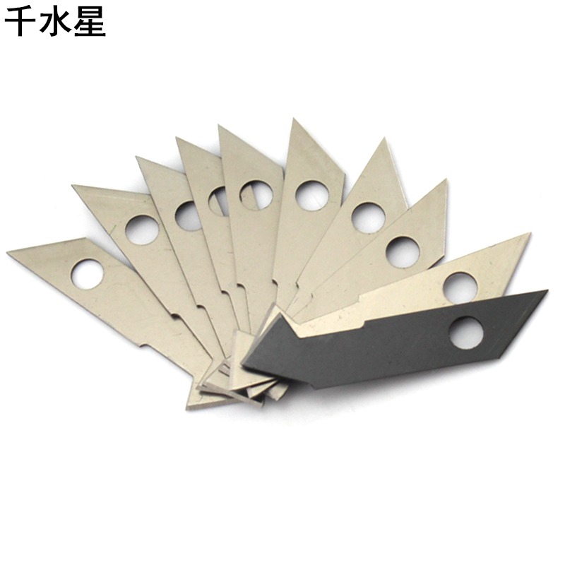 鉤刀片(1盒/10片）雕刻刀刀片 勾刀片 模型板刀 美工刀異形刀片-細節圖2